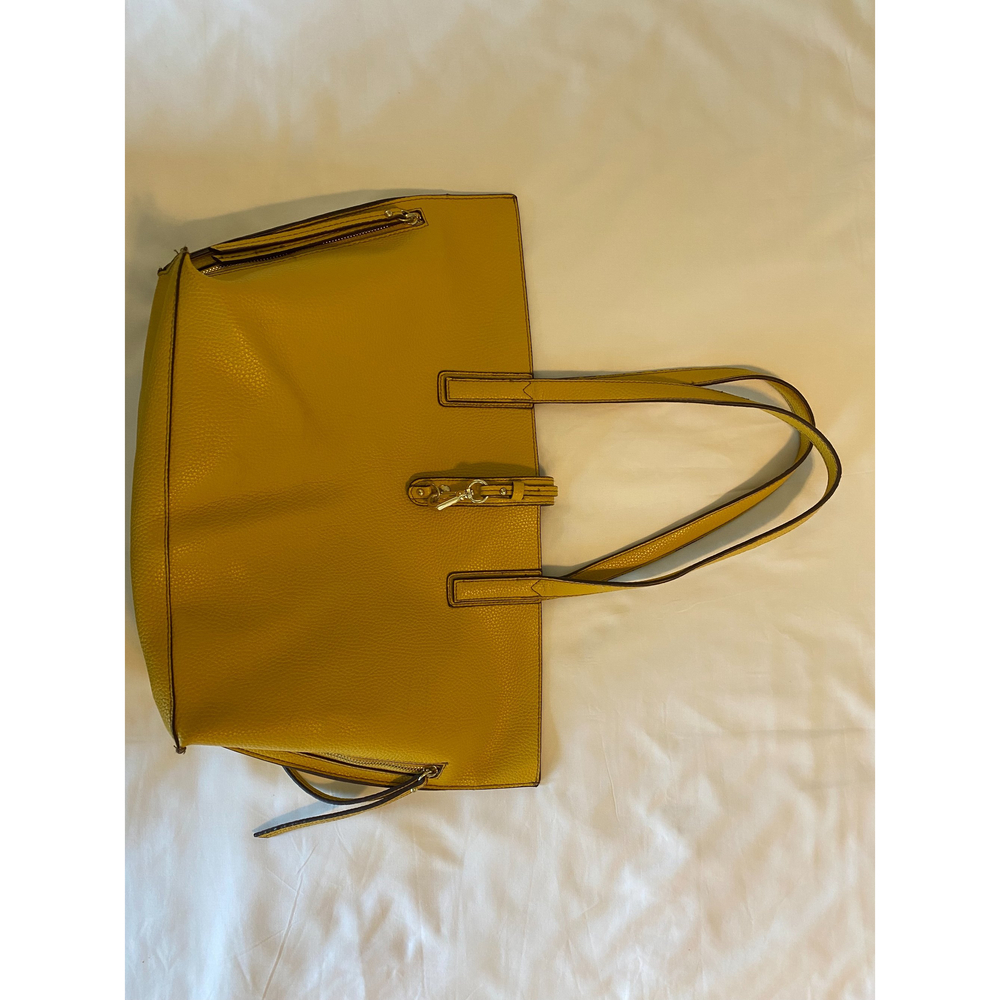 TRAVANTI Large Yellow Tote with Detachable Pouch.
